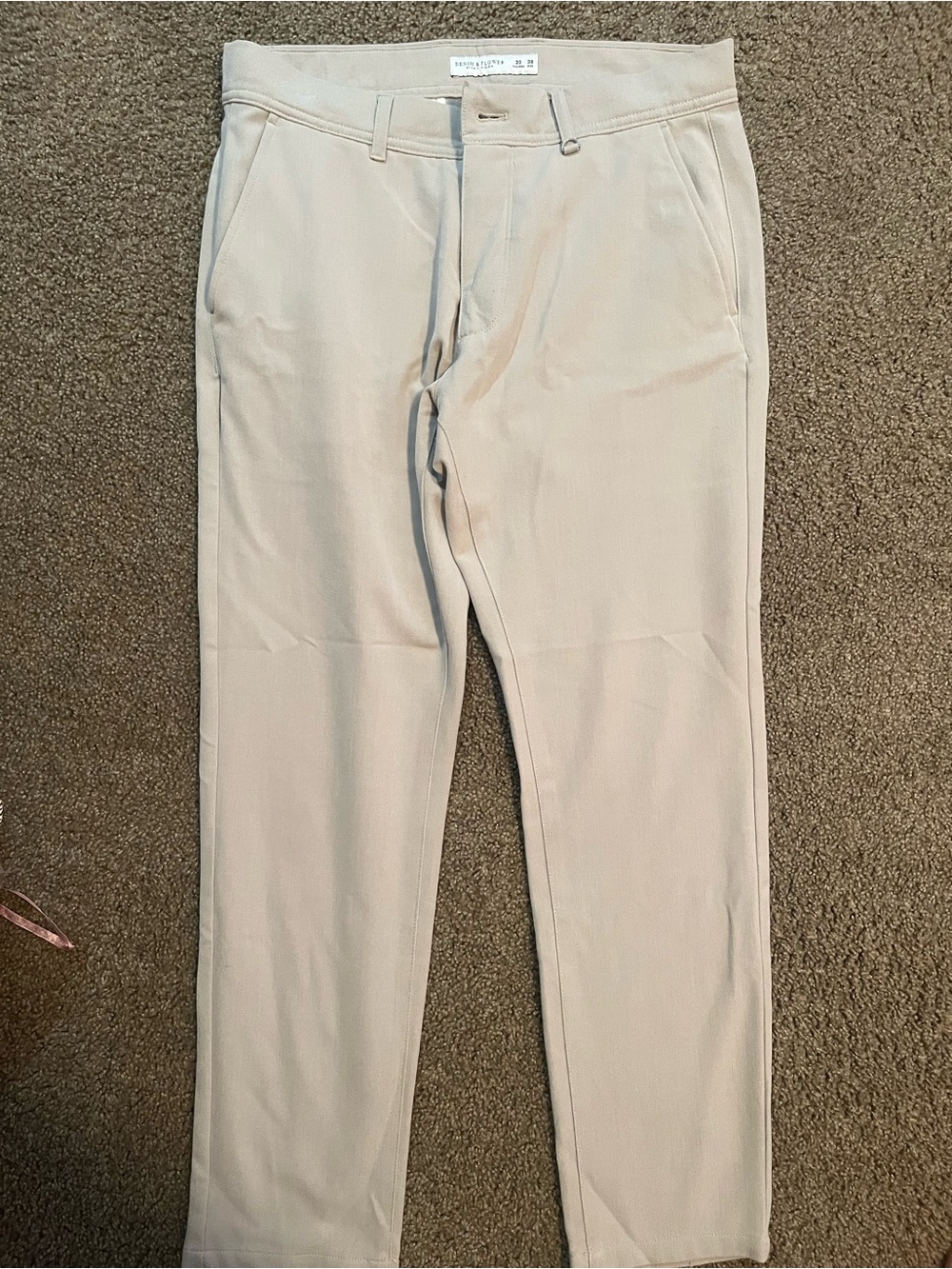 Men's Slim Chino Pants in Light Beige